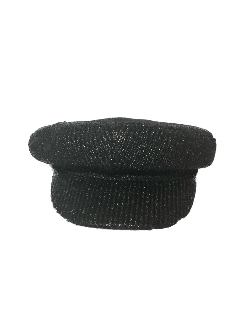 Vince Camuto NWT Black Woven Raffia Newsboy Cap